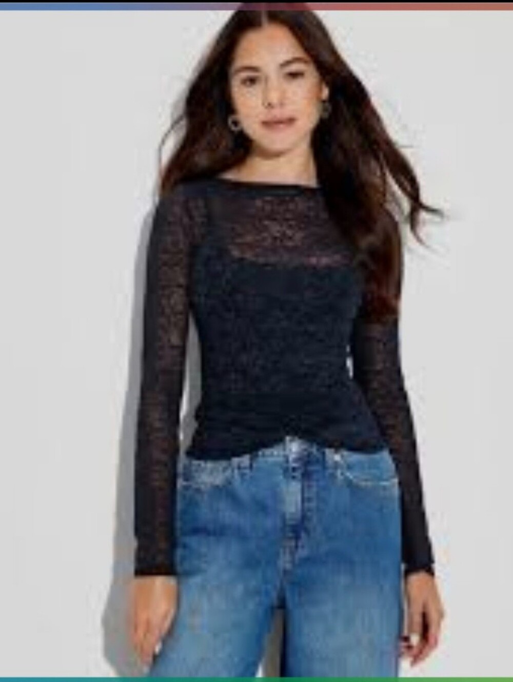 Long Sleeved- Sheer Floral Top